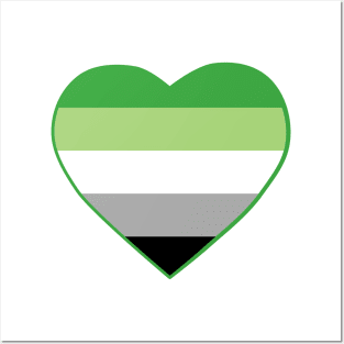 Pride Flag Heart Aromantic Posters and Art